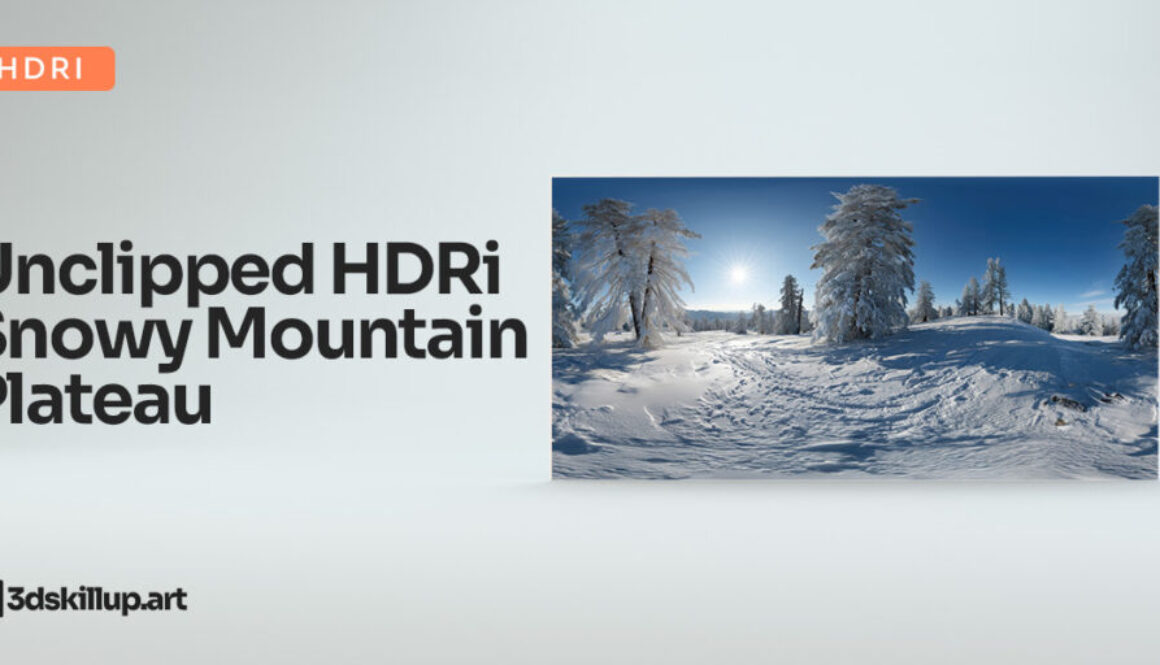 Unclipped HDRi Snowy Mountain Plateau