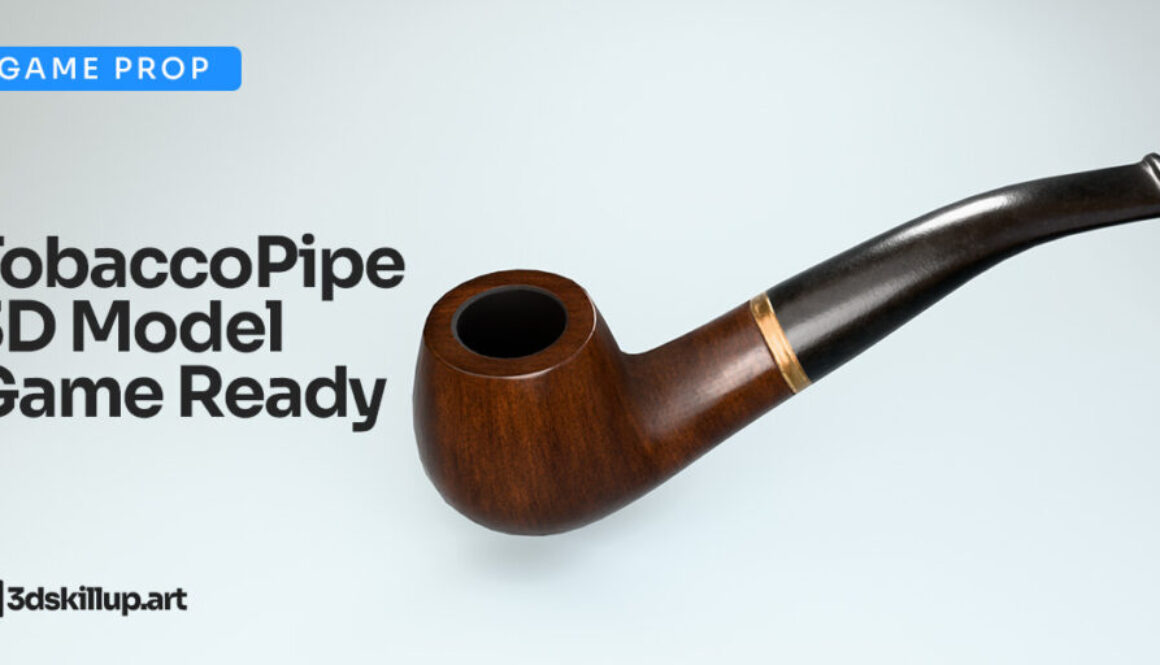 Classic Tobacco Pipe 3D Model Game Ready PBR
