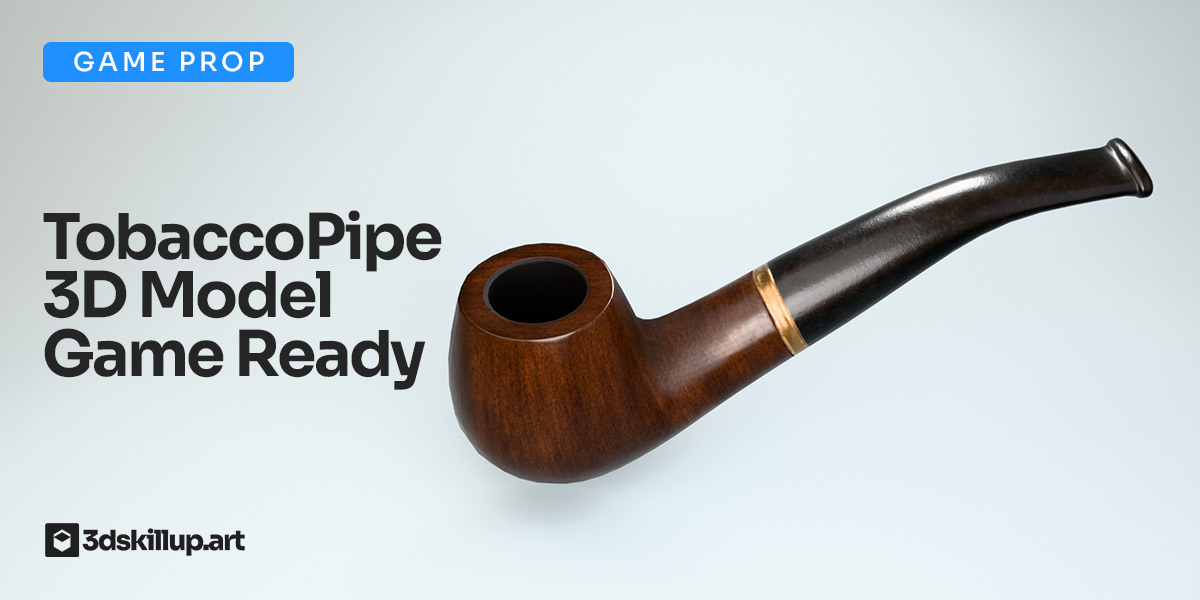 Classic Tobacco Pipe 3D Model Game Ready PBR
