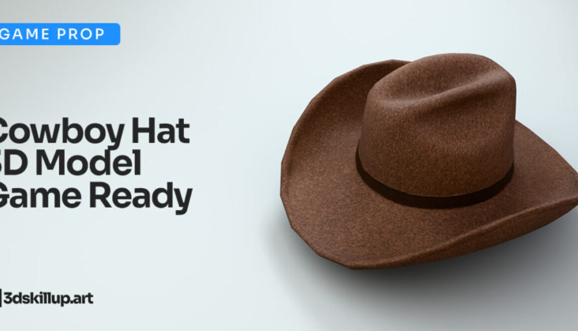 Cowboy Hat 3D Model Game Ready Western Asset