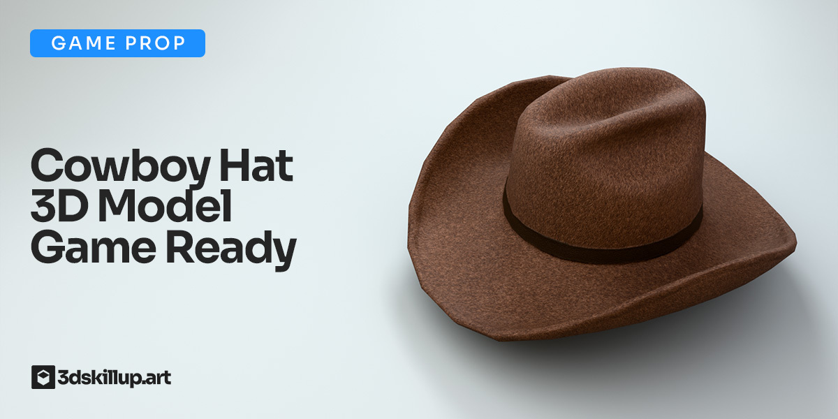 Cowboy Hat 3D Model Game Ready Western Asset