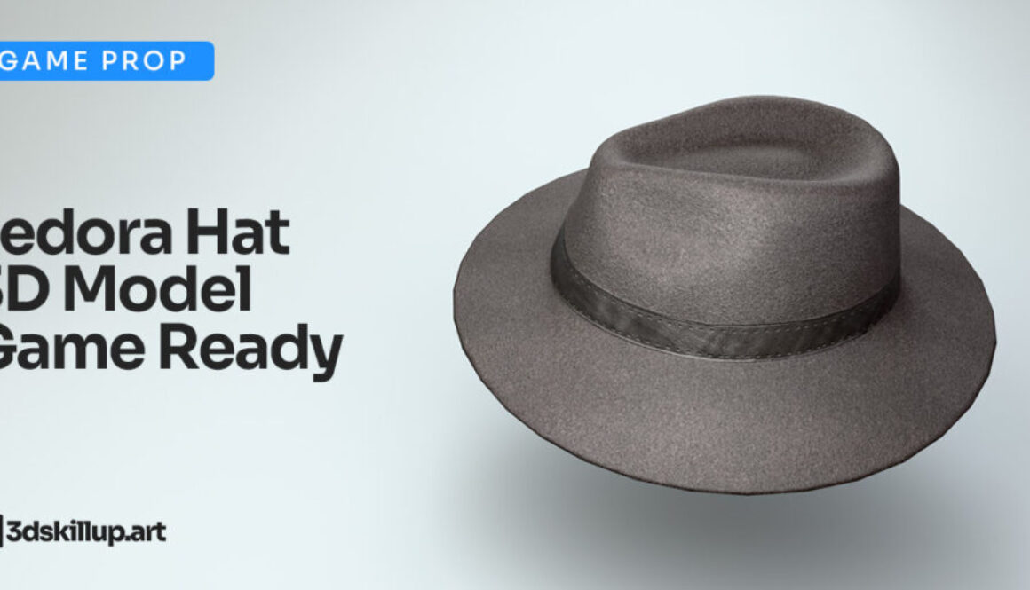 Fedora Hat 3D Model Game Ready Character Asset