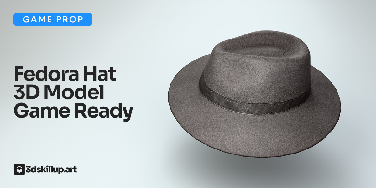 Fedora Hat 3D Model Game Ready Character Asset