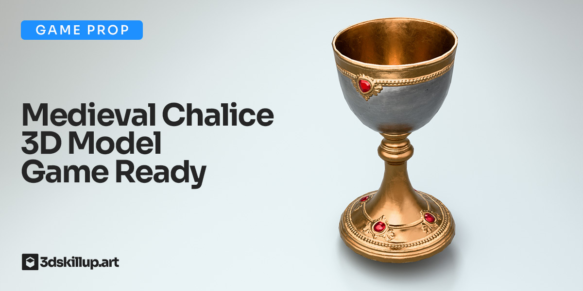 Medieval Chalice 3D Model Game Ready PBR Asset
