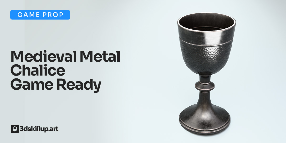 Medieval Metal Chalice 3D Model – Game Ready PBR Asset