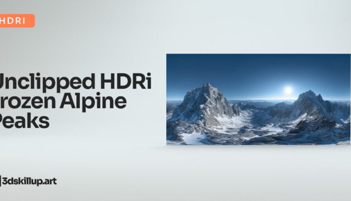 Unclipped HDRi Frozen Alpine Peaks