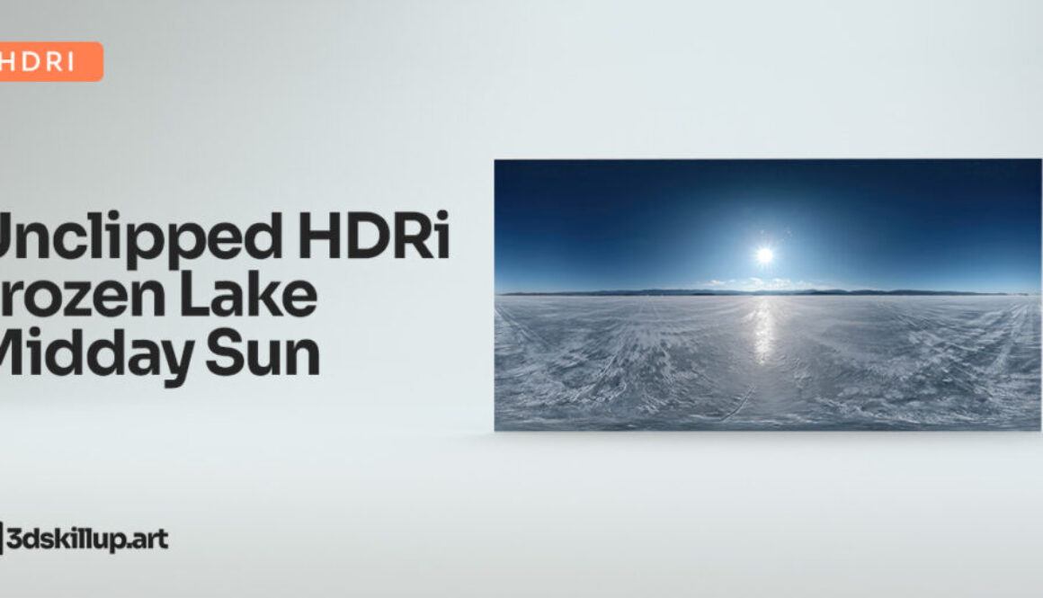 Unclipped HDRi Frozen Lake Midday Sun