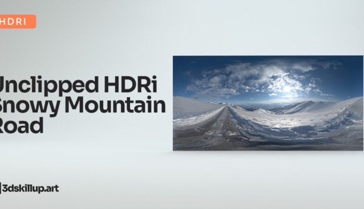 Unclipped HDRi Snowy Mountain Road