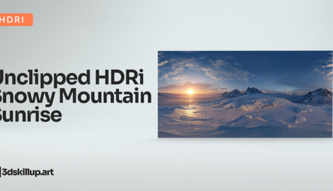 Unclipped HDRi Snowy Mountain Sunrise