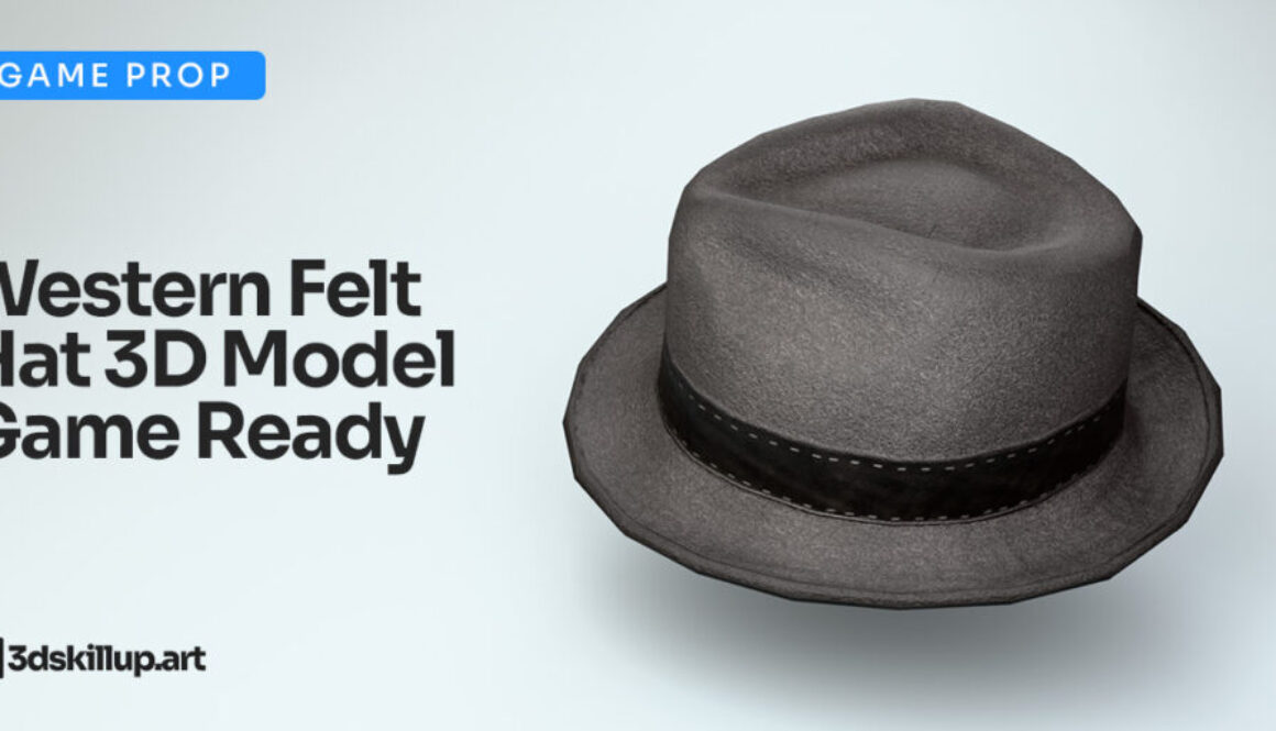 Western Felt Hat 3D Model Game Ready Cowboy Asset