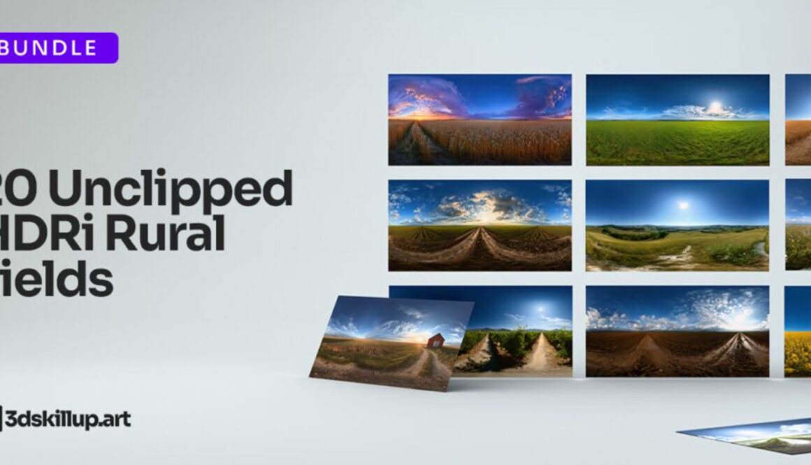 20 Rural Fields HDRi Pack – 360° Outdoor Lighting