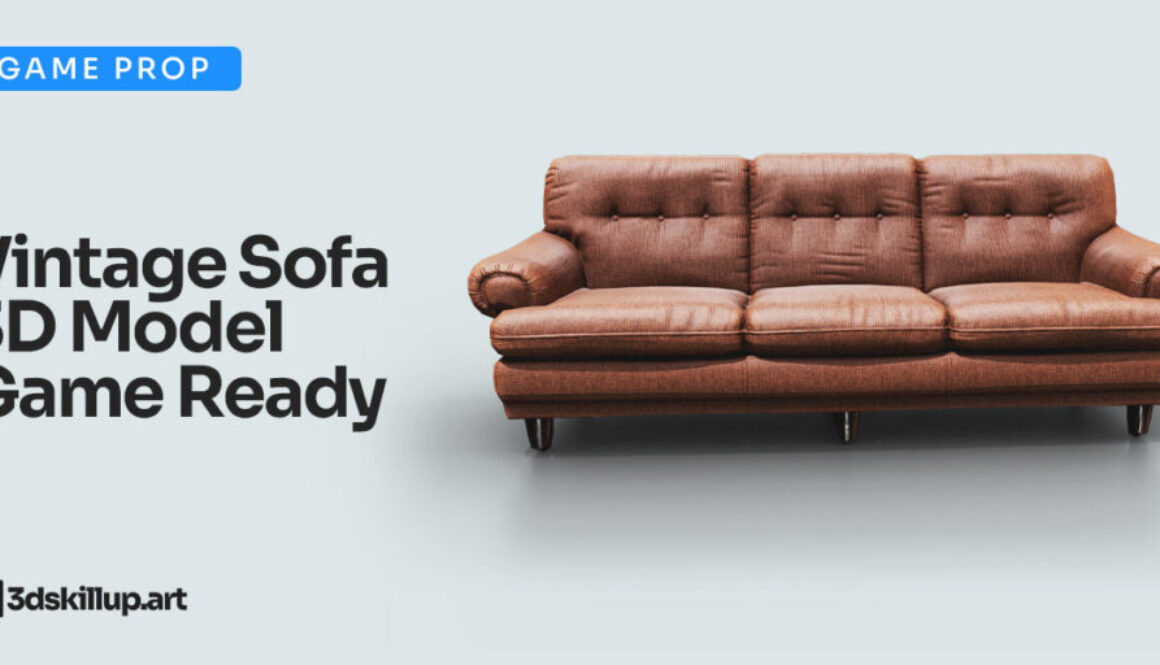 Vintage Sofa 3D Model for Unity URP