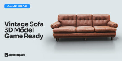Vintage Sofa 3D Model for Unity URP