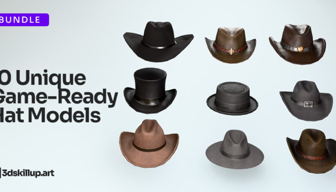 Cowboy Hats Pack – 10 Game-Ready 3D Models