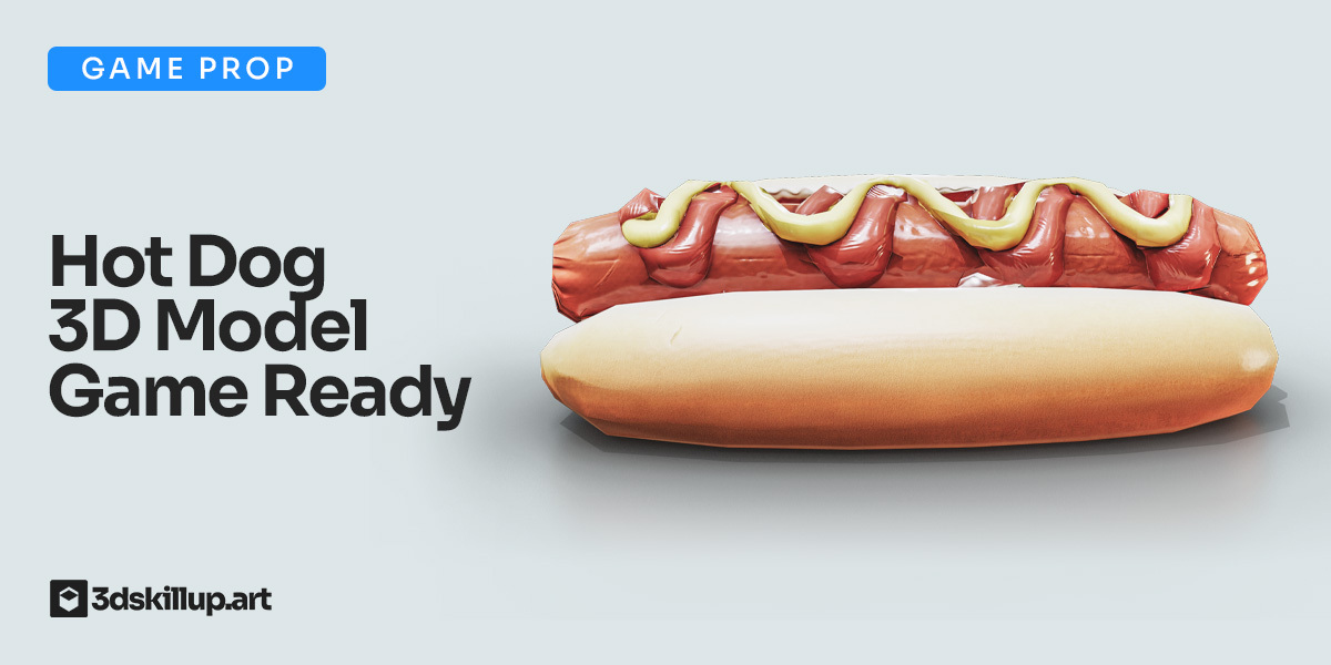 Hot Dog 3D Model – Game-Ready Low Poly Food Asset