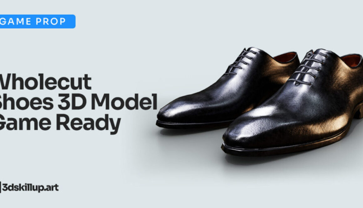 Wholecut Shoes 3D Model – Game Ready Dress Shoes