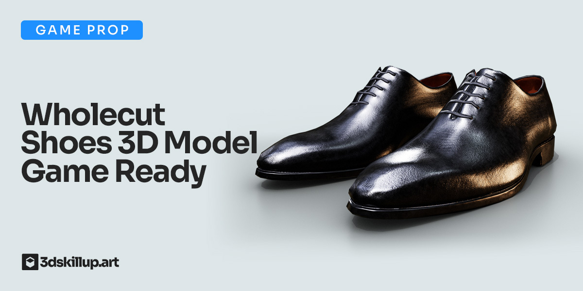 Wholecut Shoes 3D Model – Game Ready Dress Shoes