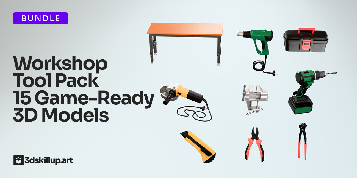 Workshop Tool Pack 3D Models – Game Ready Assets