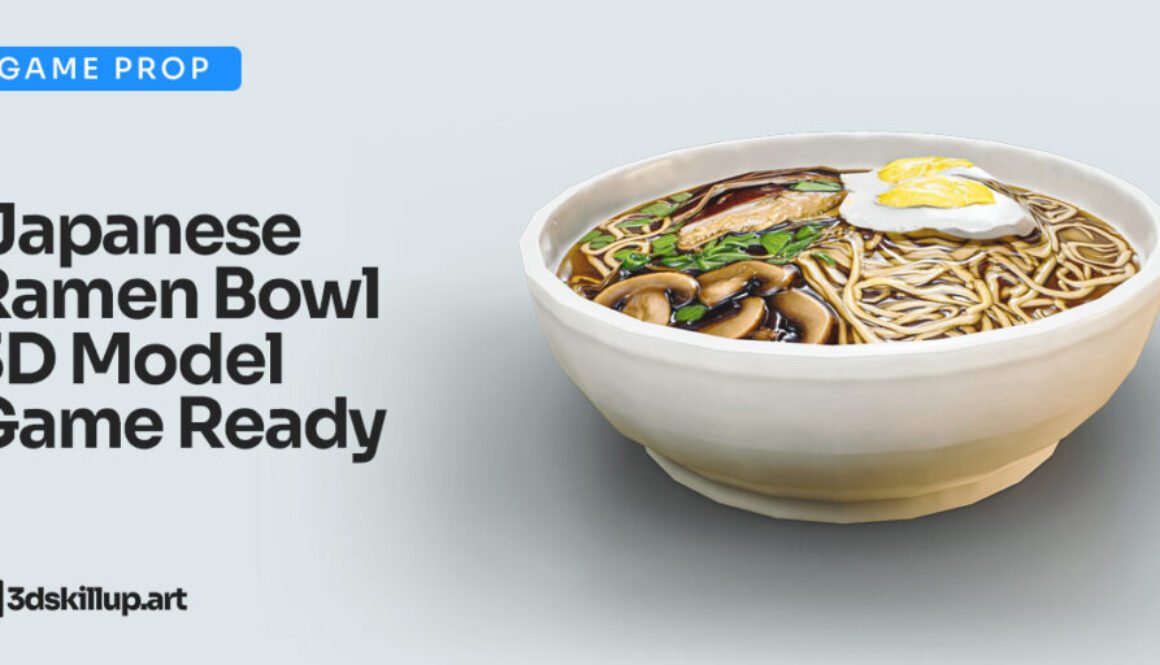 Japanese Ramen Bowl 3D Model Game Ready Asset