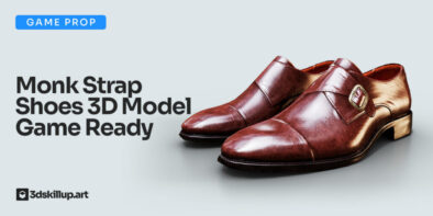 Monk Strap Shoes 3D Model Game Ready