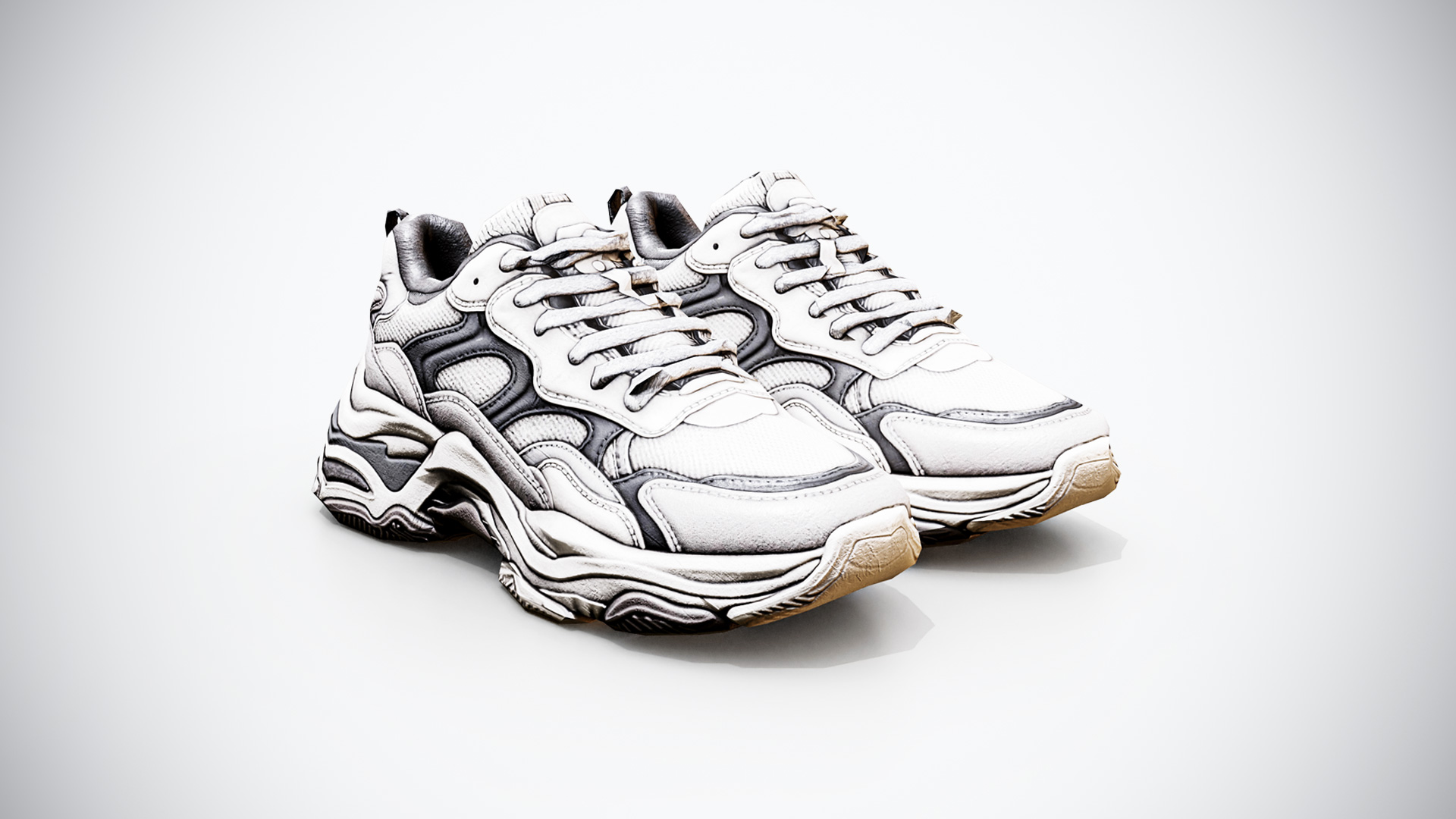 Chunky Sneakers 3D Model Game Ready