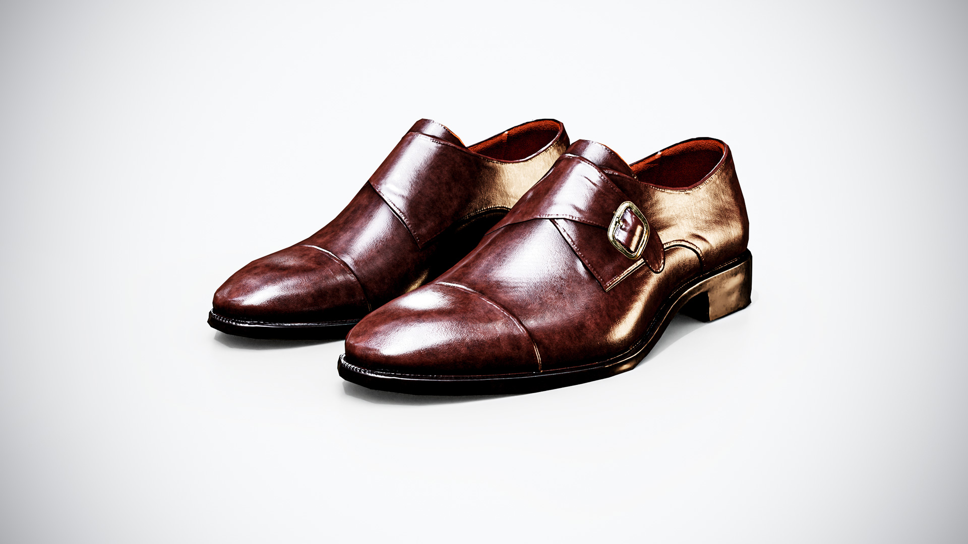 Monk Strap Shoes 3D Model Game Ready