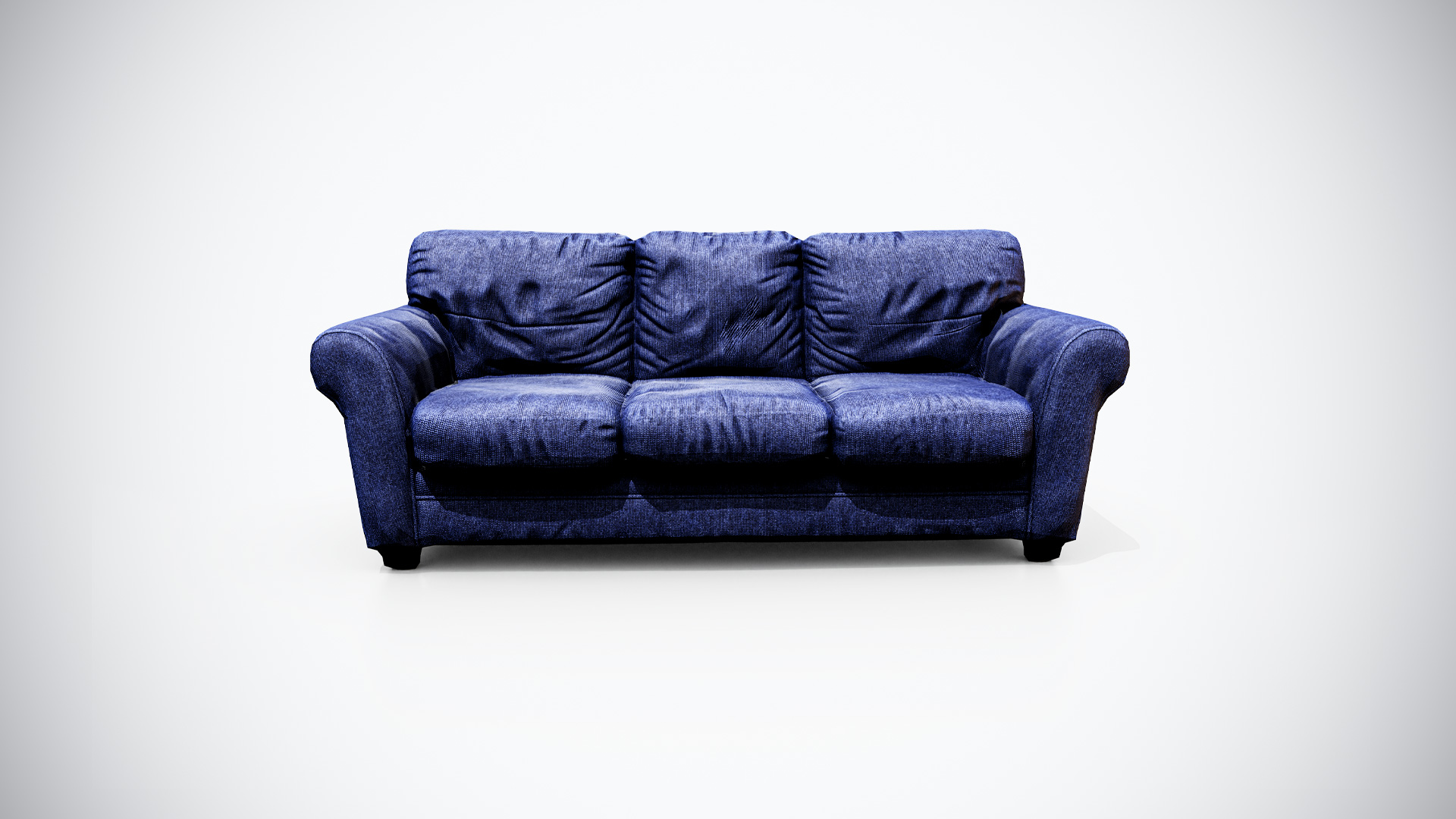 Vintage Blue Sofa 3D Model - Game Ready