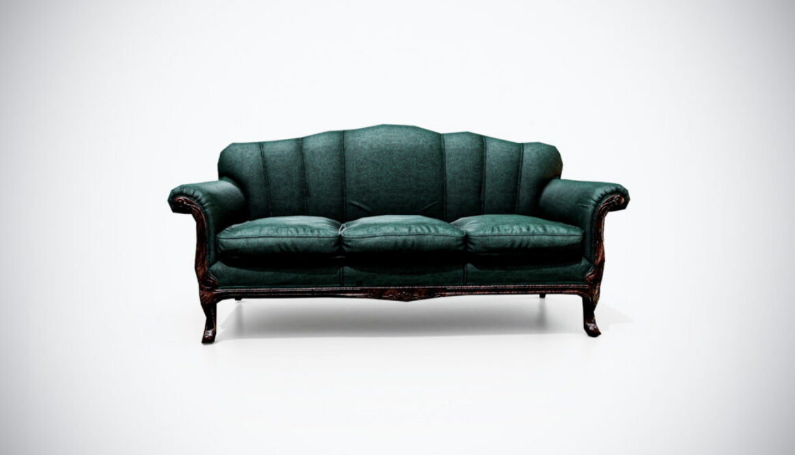 Vintage Sofa 3D Model – Game-Ready
