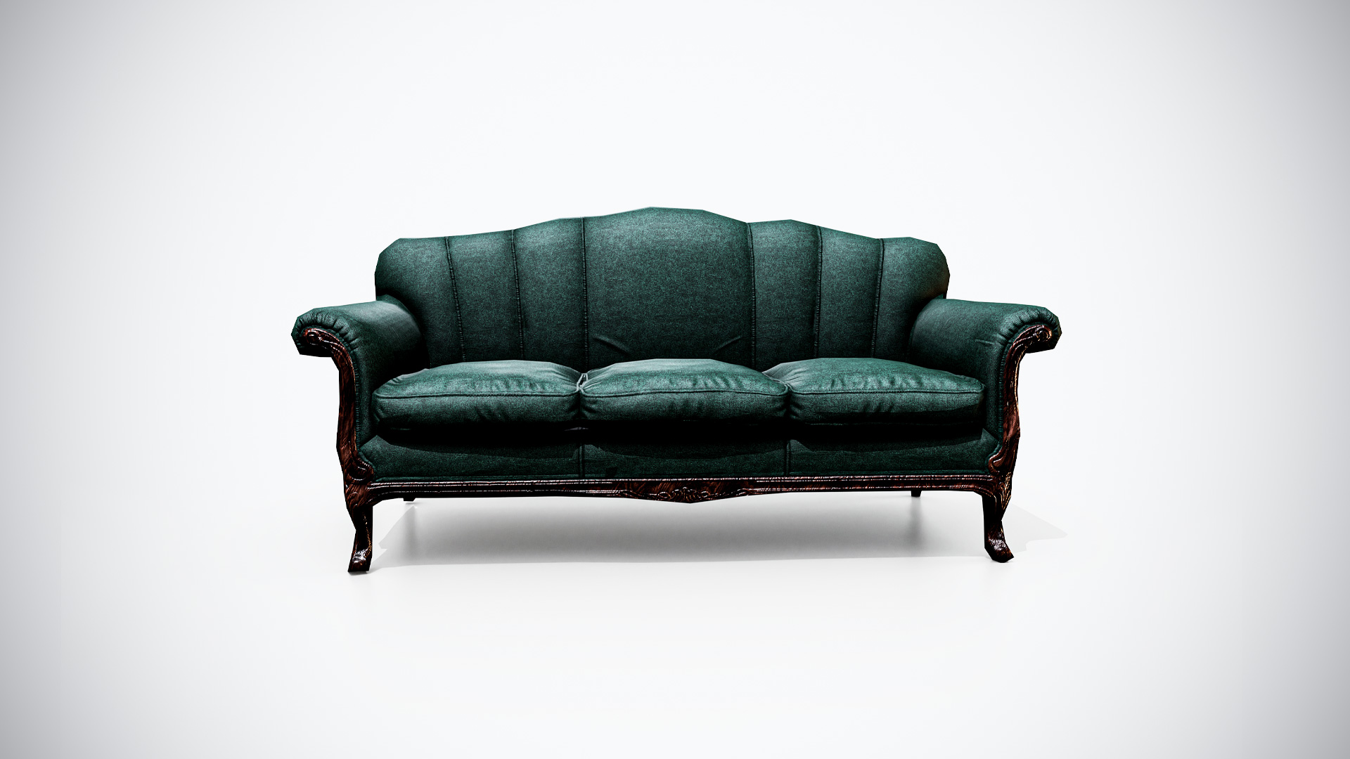 Vintage Sofa 3D Model – Game-Ready