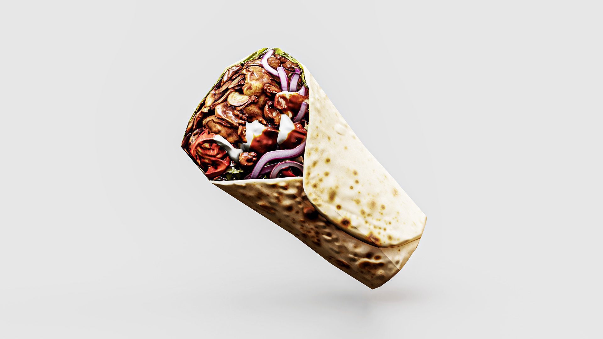 Kebab Wrap 3D Model Game-Ready