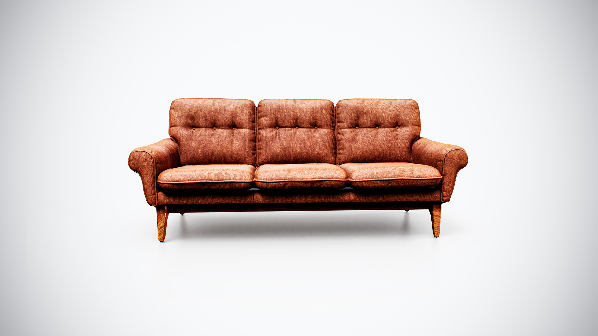 Vintage Fabric Sofa 3D Model Game-Ready