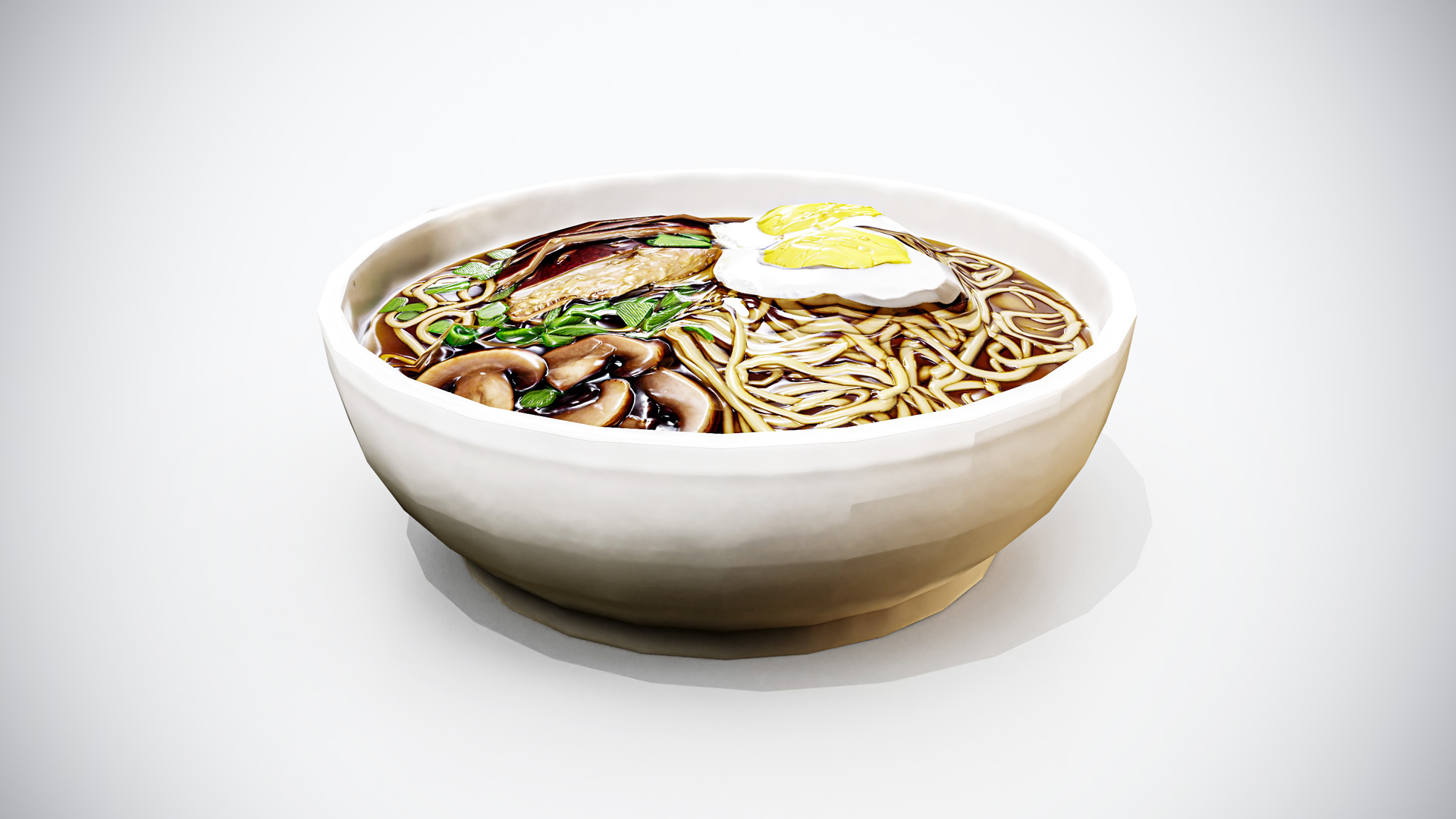 Japanese Ramen Bowl 3D Model – Game-Ready