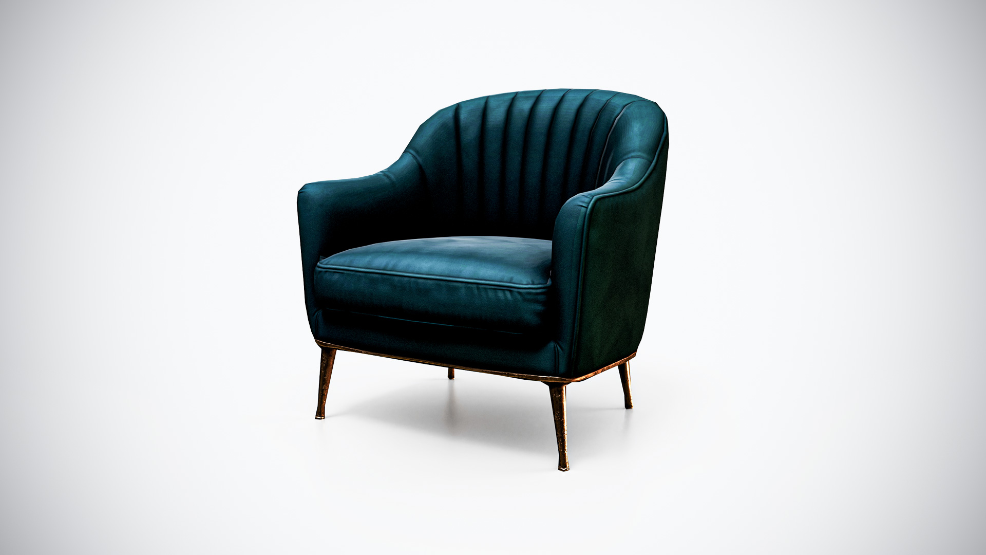 Velvet Lounge Armchair 3D Model