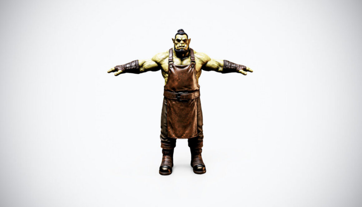 Rigged Orc Blacksmith Game Ready 3D Model