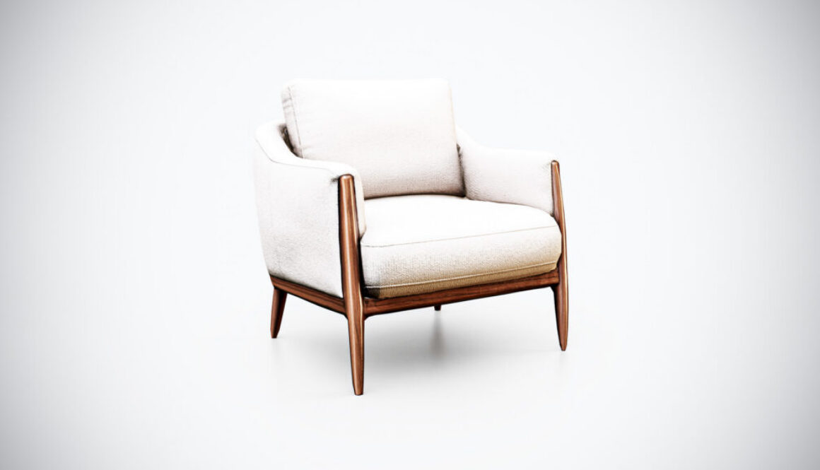 Mid-Century Modern Armchair 3D Model – Game Ready