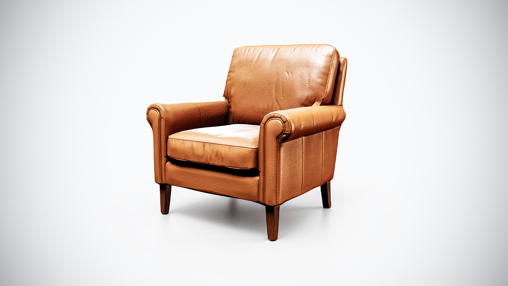 Vintage Leather Armchair 3D Model – Game Ready
